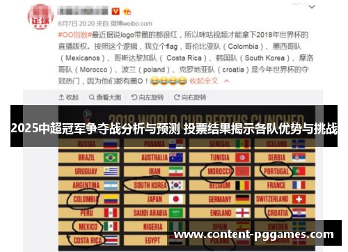 2025中超冠军争夺战分析与预测 投票结果揭示各队优势与挑战